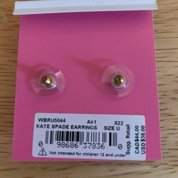 Kate Spade New York Square Stud Earrings New With Tag Style Number WBRU5044 - Picture 6 of 9